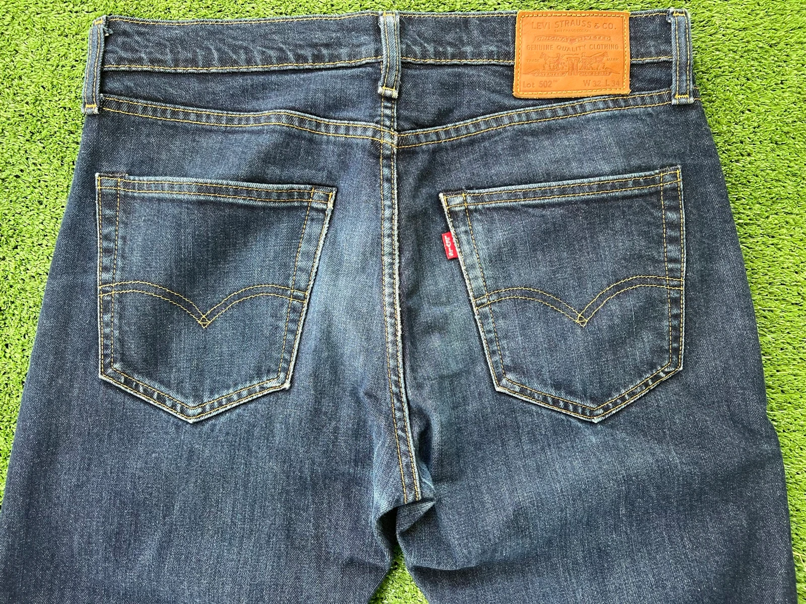 Levi’s 502 Regular Taper Jeans Dark Blue Denim Vintage Style Faded Men’s W32 L34 – photo 3